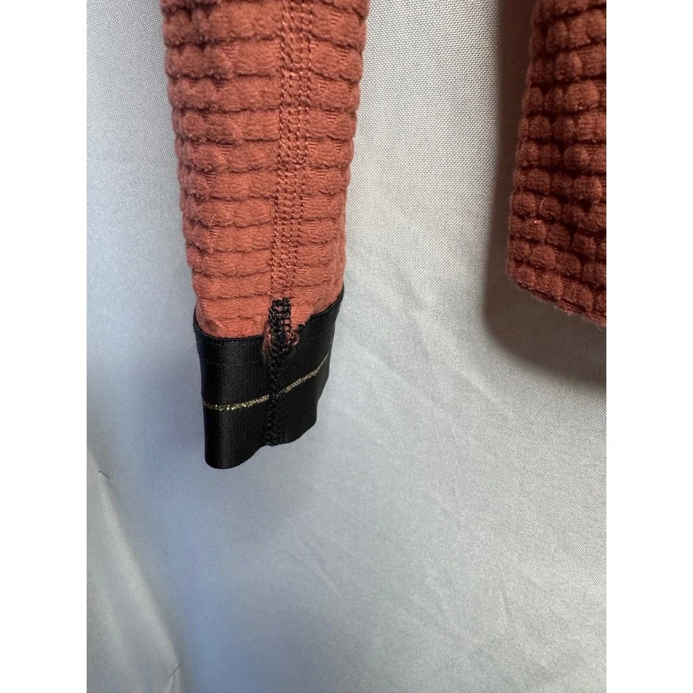 Nike Pro Dri-FIT Womens Textured Waffle Knit Hoodie Rust Orange XS DQ5590-822